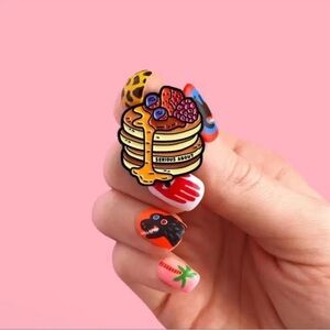 Pancakes Enamel Pin Lapel Pin, Serious About Pancakes Enamel Pin Short S…